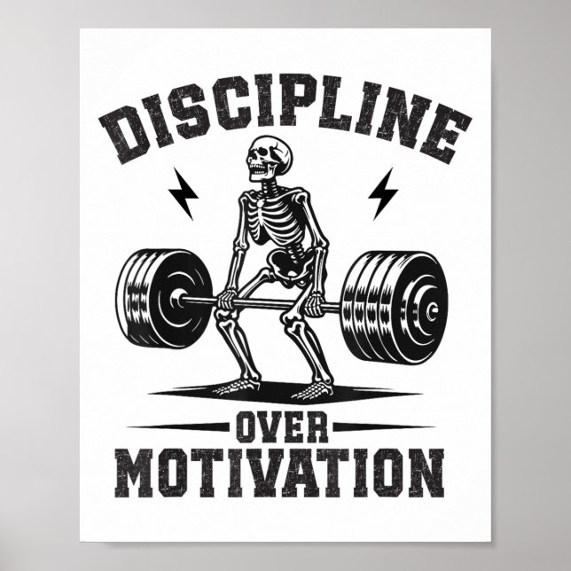 Affiche Discipline Over Motivation Gym Motivational Traini (Devant)