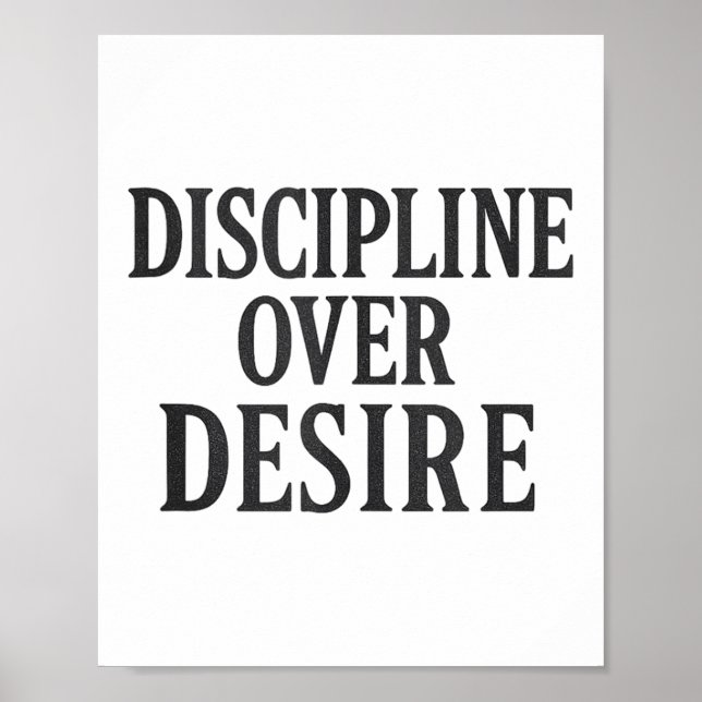 Affiche Discipline sur le désir _ Citation motivationnelle (Devant)
