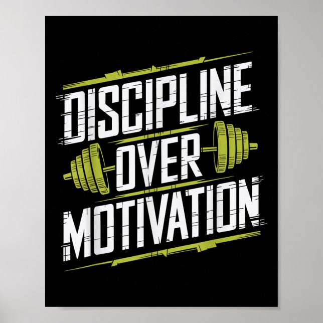Affiche Discipline Sur Motivation, Gym Bodybuilder Poids (Devant)