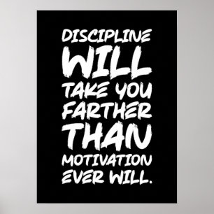 Affiche Discipline vs Motivation, Gymnase, Hustle, Succès