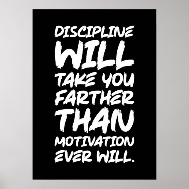 Affiche Discipline vs Motivation, Gymnase, Hustle, Succès (Devant)