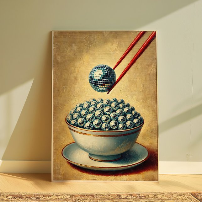 Affiche Disco Ball Art tendance, Quirky Retro Mur de cuisi (Créateur téléchargé)