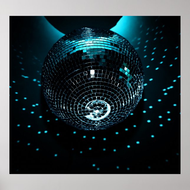 Affiche Disco Ball Glare, Arrière - plan de discothèque. (Devant)