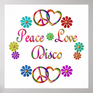 AFFICHE DISCO D'AMOUR DE PAIX
