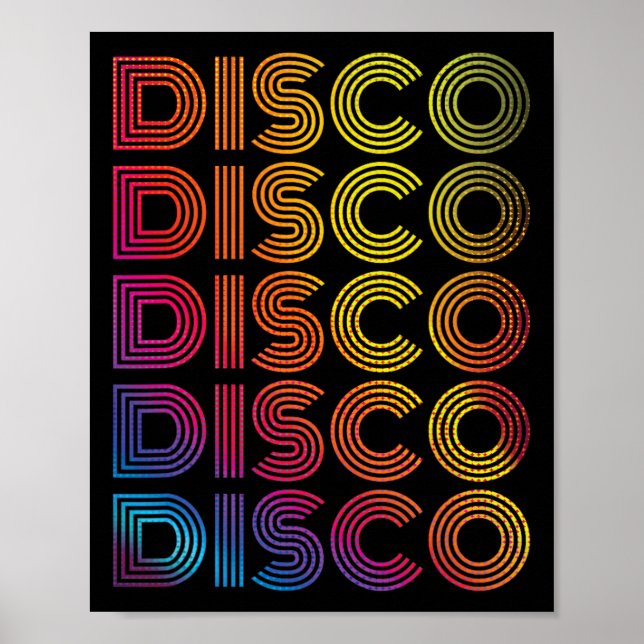 Affiche Disco Dancing Party des années 70 Retro Old Sch Vi (Devant)