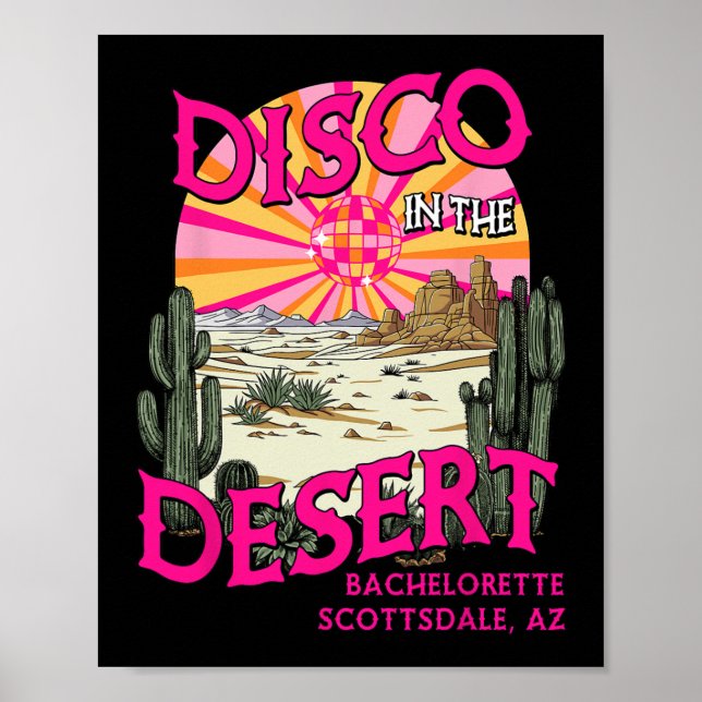 Affiche Disco Dans Le Désert Équipe Mariée Scottsdale Bach (Devant)