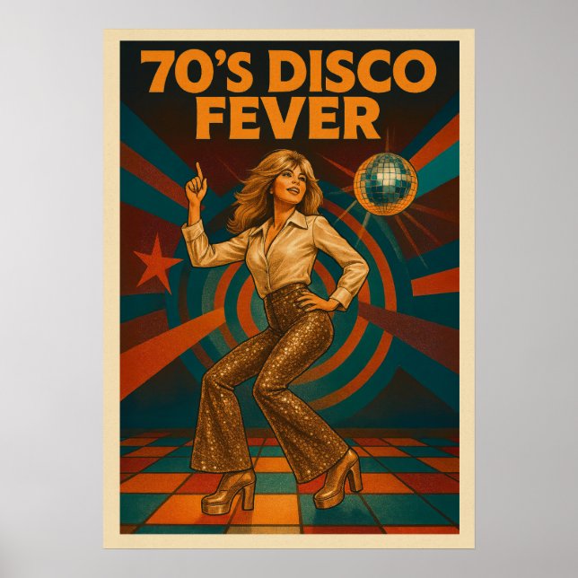 Affiche Disco Fever V02 des années 70 (Devant)