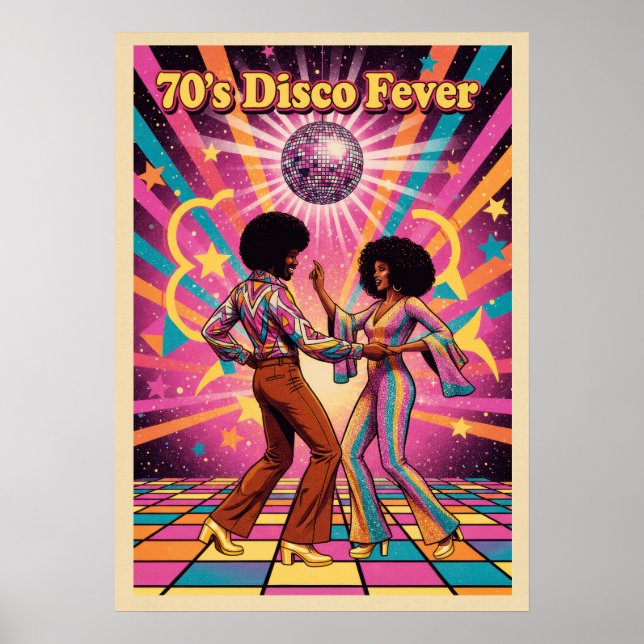 Affiche Disco Fever V07 des années 70 (Devant)