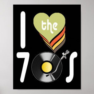 Affiche Disco I Love 70's Ball Retro Music Tee - shirts Vi