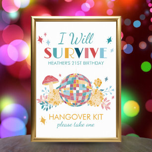 Affiche Disco Party I Survivra Hangover Kit