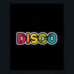 Affiche DISCO vinyle rétro<br><div class="desc">Les amateurs de discothèques se réjouissent de ce design ludique et coloré !</div>