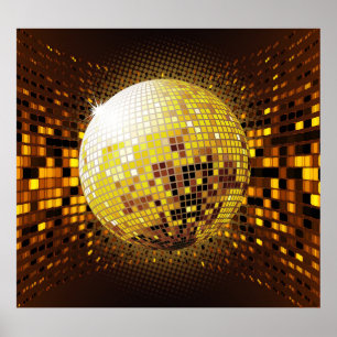 Affiche Discothèque : Lumières Vintages.