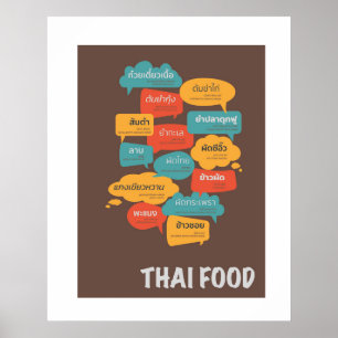 Affiche Discours alimentaire thaïlandais célèbre Bubble Fo