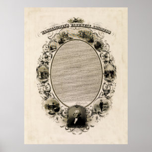 Affiche Discours d'adieu de Washington (1856)