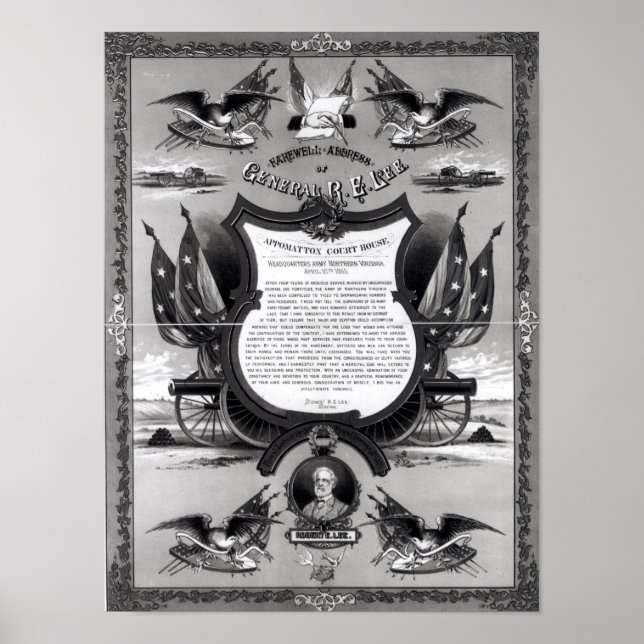 Affiche Discours d'adieu du général Robert E. Lee (Devant)
