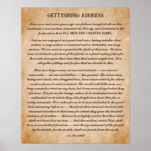Affiche Discours de Gettysburg par Abraham Lincoln
