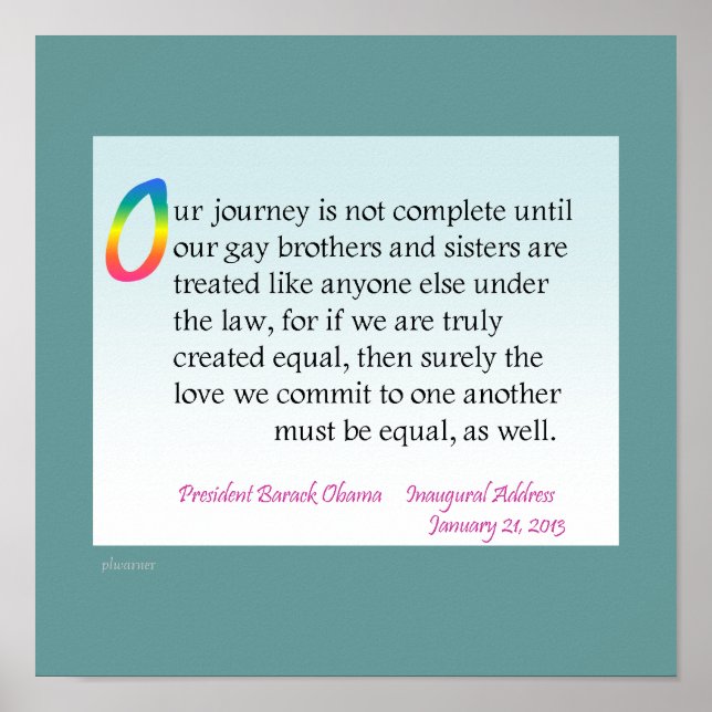 Affiche Discours inaugural d'Obama - LGBT (Devant)