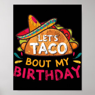 Affiche Discutons Taco De Mon Anniversaire Né Le Cinco De