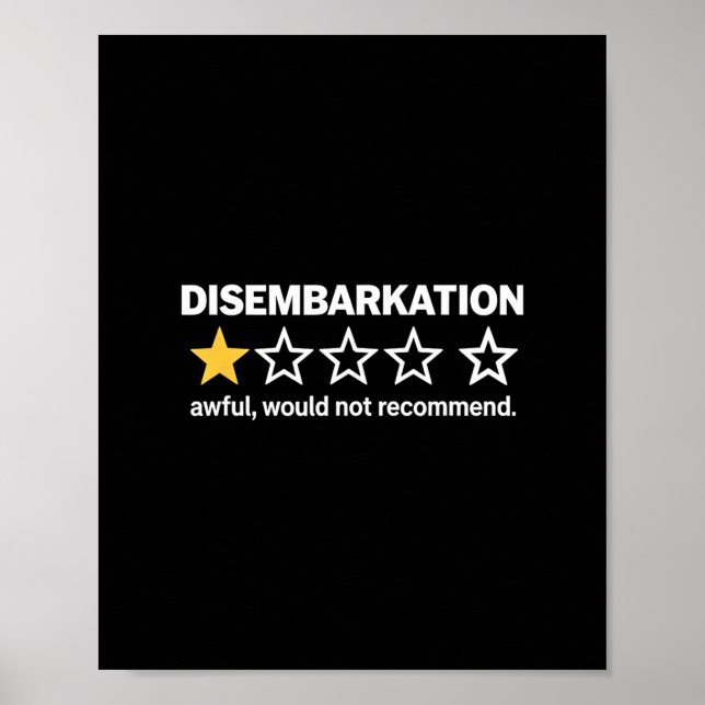 Affiche Disembarkation Awful Would Not Recommend Funny Cru (Devant)