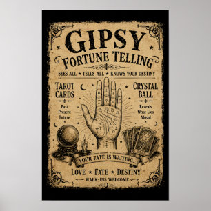 Affiche Diseur de bonne aventure gitan Prop de Halloween v