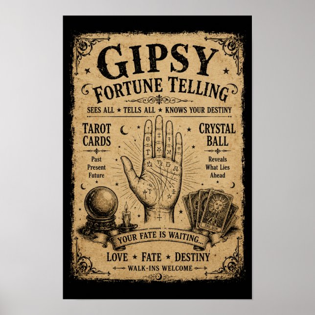 Affiche Diseur de bonne aventure gitan Prop de Halloween v (Devant)