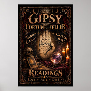 Affiche Diseur de bonne aventure gitan Prop de Halloween v
