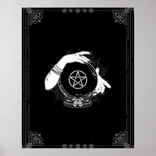 Affiche Diseur de bonne aventure mystique noir Boule de cr