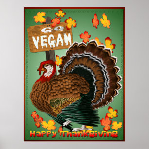 Affiche Disparaissent l'affiche de Végétalien-Thanksgiving