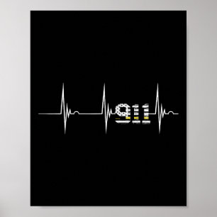 Affiche Dispatcher 911 Drapeau Usa Vintage Battement De Co