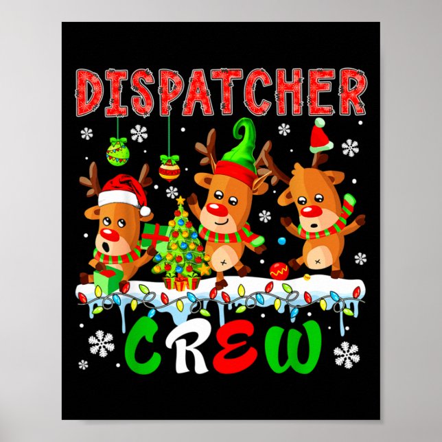 Affiche Dispatcher Crew Three Cute Santa Elf Reindeers Xma (Devant)