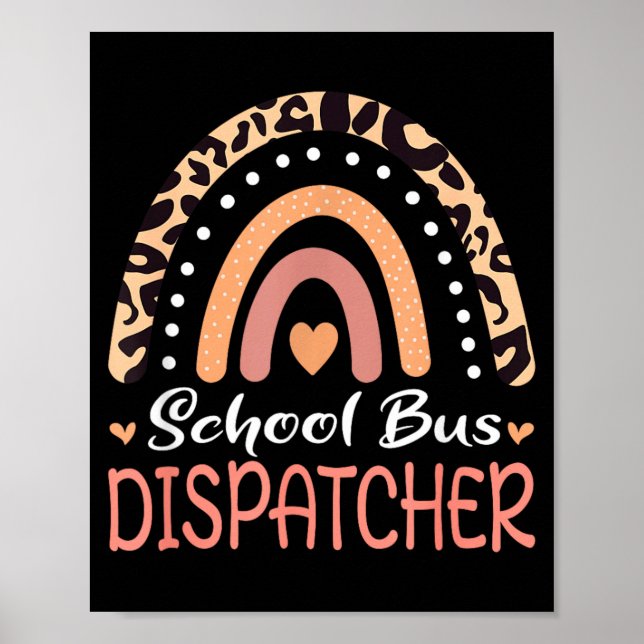 Affiche Dispatchueur de bus scolaire Léopard Arc-en-ciel (Devant)