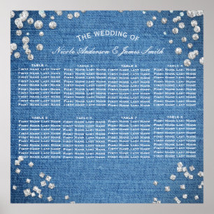 Affiche Disposition de table Chic Glam Denim & Diamonds