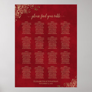 Affiche Disposition de table de mariage à 16 tables avec d