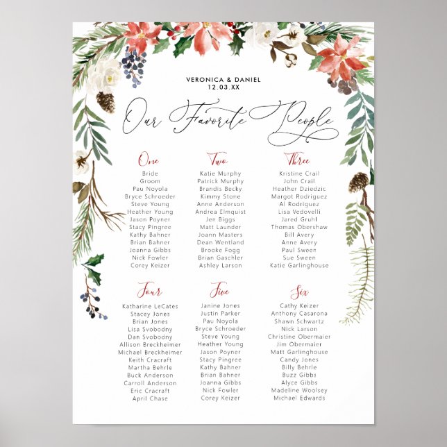 Affiche Disposition de table de mariage floral hivernal ru (Devant)
