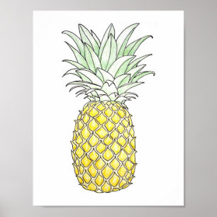 Affiche Disposition ensoleillée : ananas