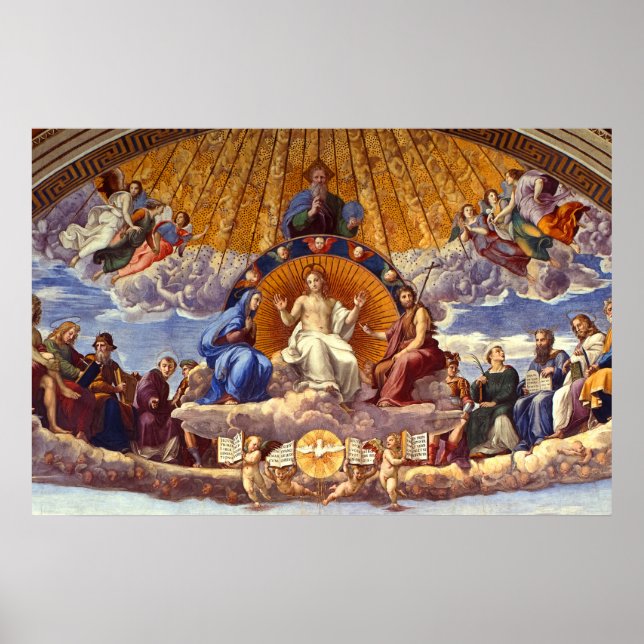 Affiche Disputation du Saint Sacrement par Raphael (Devant)