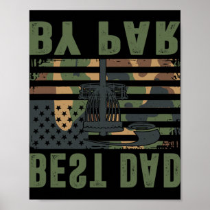 Affiche Disque de golf camouflé Meilleur papa de Par Drape