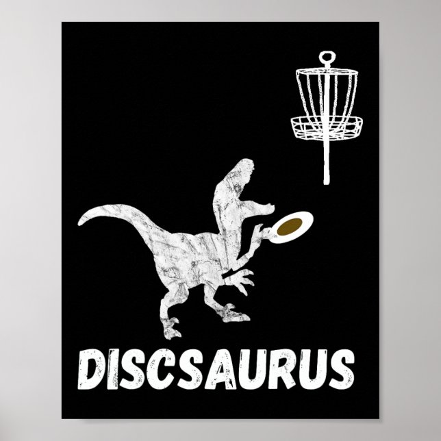 Affiche Disque de golf dinosaure Frolfing T-rex Dino drôle (Devant)
