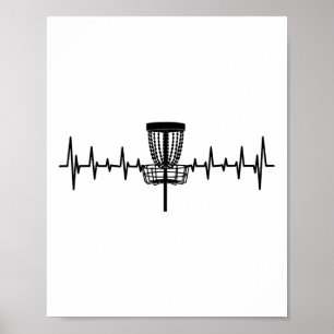 Affiche Disque de golf Funny Heartbeat Esquisse Amour du s