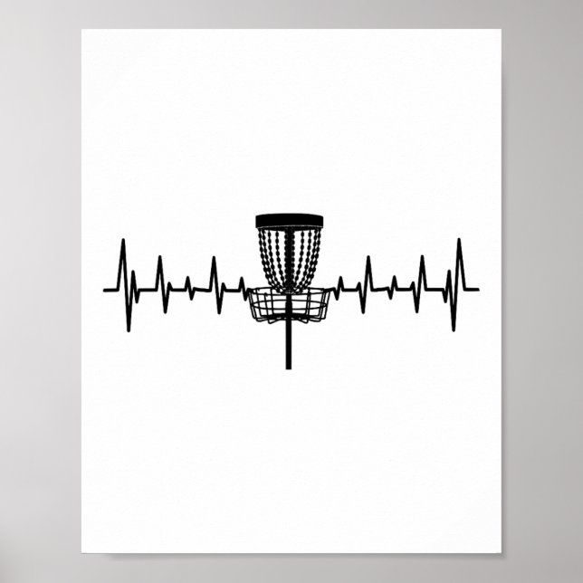 Affiche Disque de golf Funny Heartbeat Esquisse Amour du s (Devant)