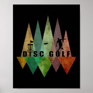 Affiche Disque de golf géométrique stylisé cool et croquis