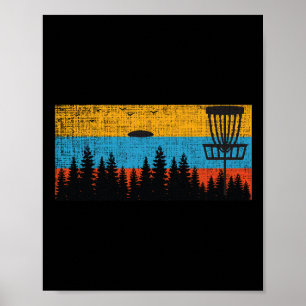 Affiche Disque de golf rétro Frolf Frisbee Vintage années