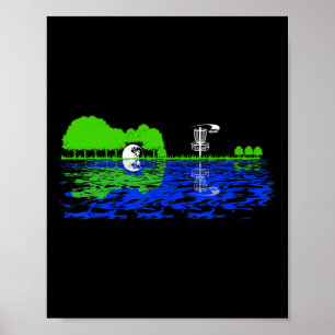 Affiche Disque Golf Sunset Guitare Guitariste Joueur de go