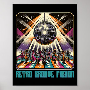 Affiche Disque les années 70 80s Disco Retro Groove Fusion