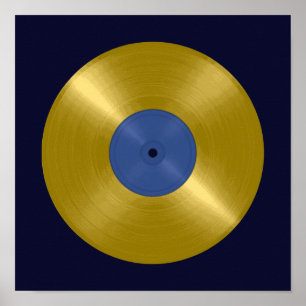 Affiche Disque vinyle album or