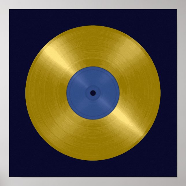 Affiche Disque vinyle album or (Devant)