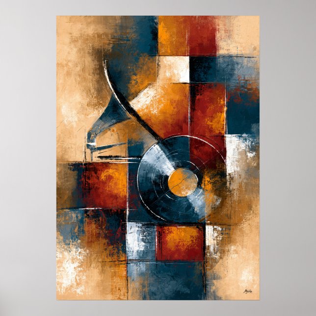 Affiche Disque vinyle Chikuonki Art abstrait pour salle de (Devant)