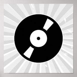 Affiche disque vinyle rétro