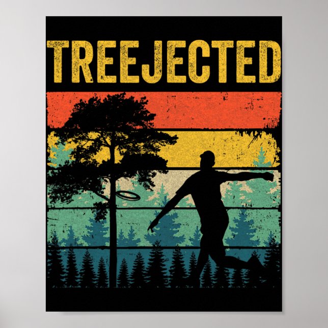 Affiche Disques de Disc Golf Drôles Rejetés par les Arbres (Devant)