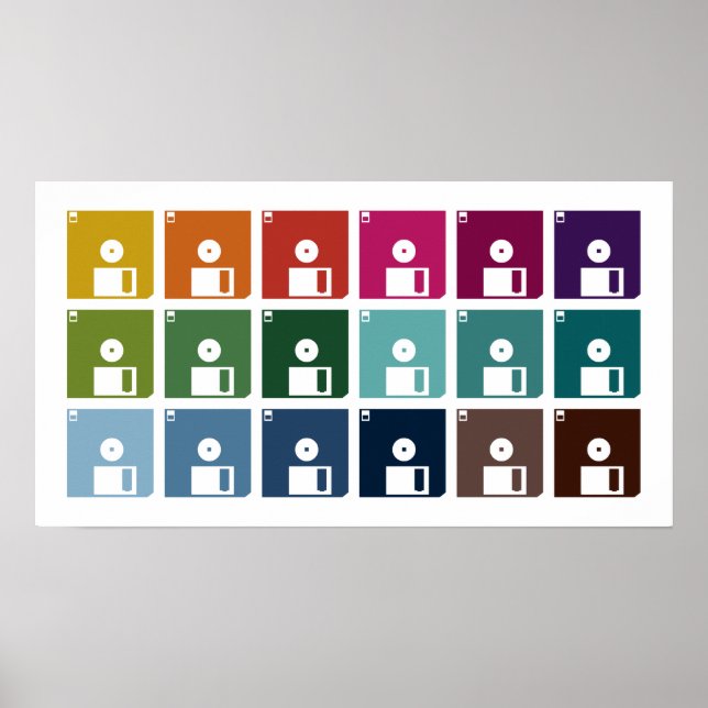 Affiche Disques de disquettes colorés (Devant)